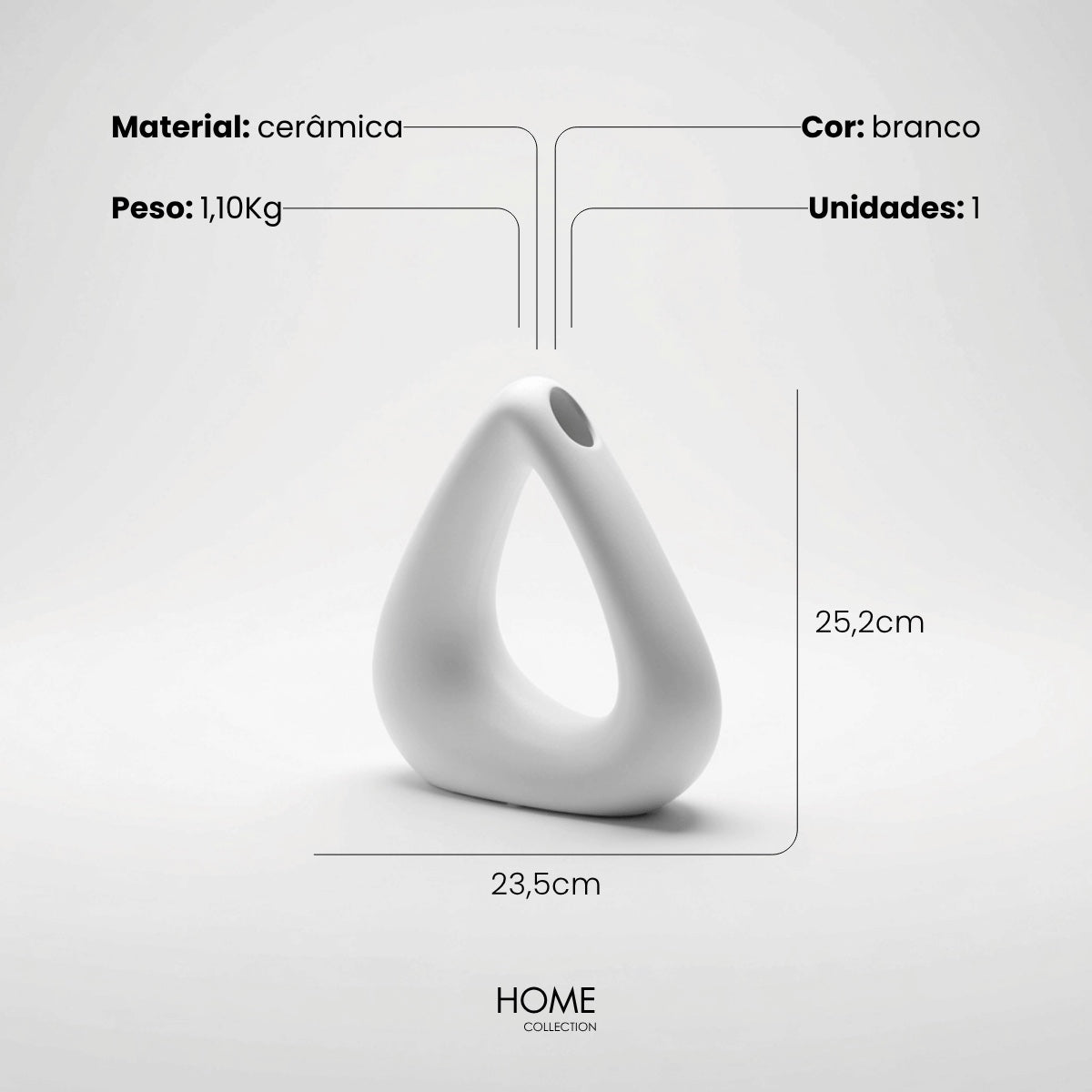 Vaso Delta Branco 26cm