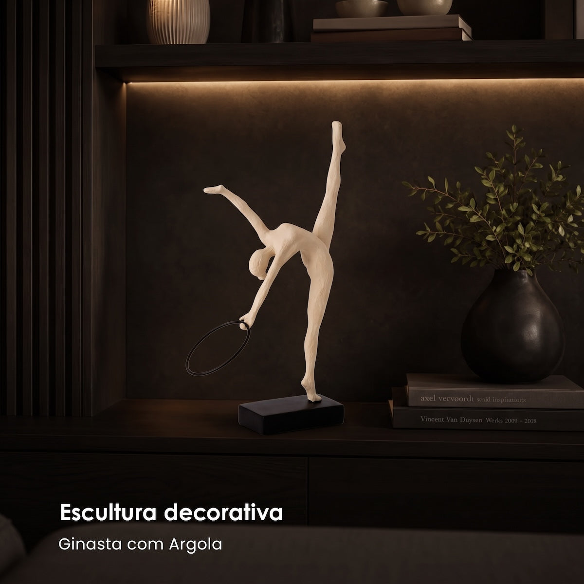Escultura Ginasta C/ Argola 36cm
