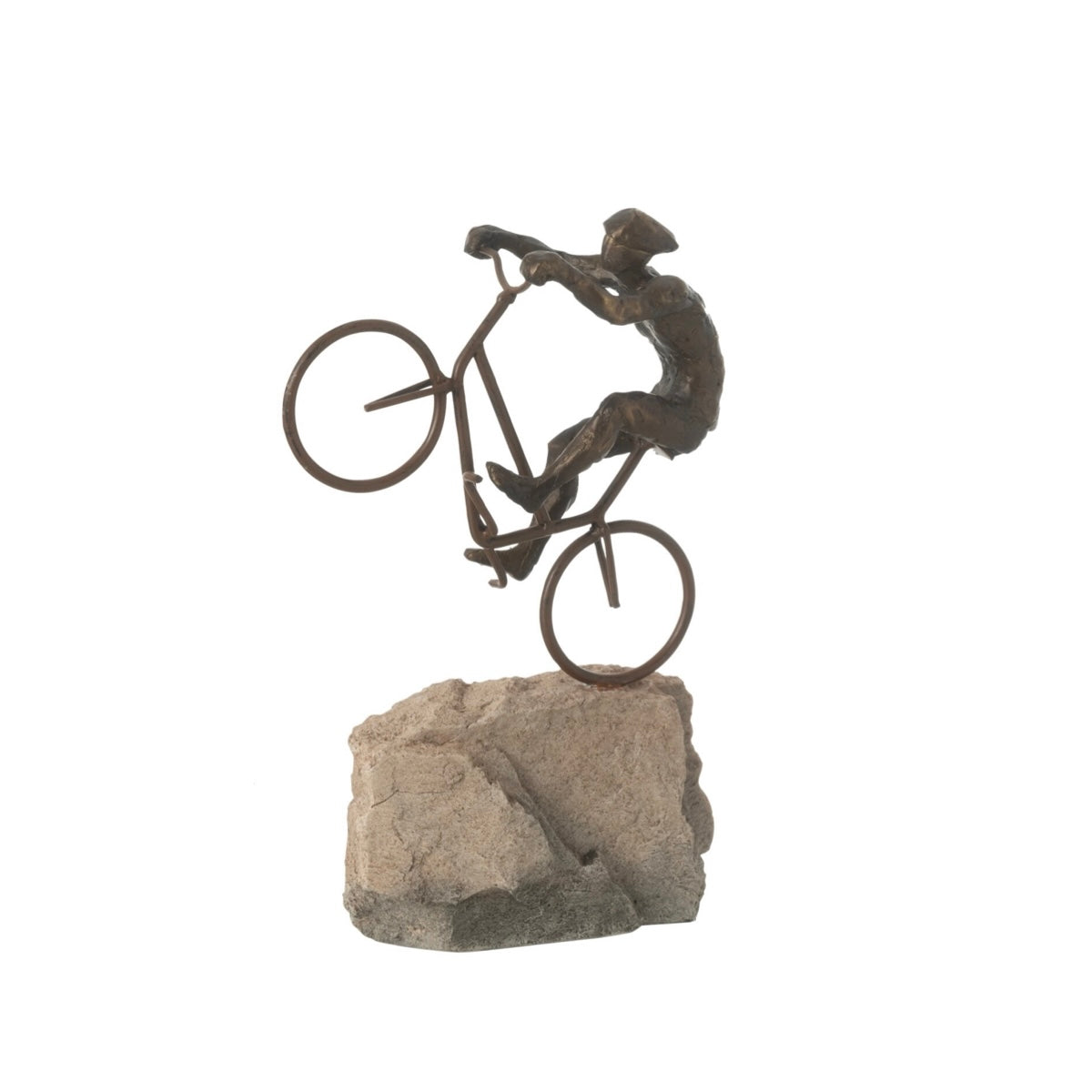 Escultura Ciclista Na Pedra 23x33cm