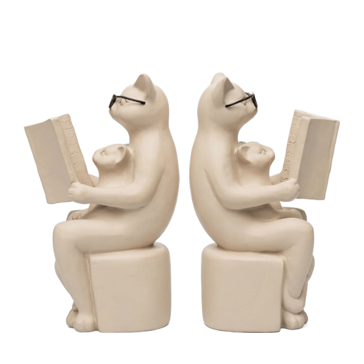 Jg. Porta Livros Gatos Leitores 16cm