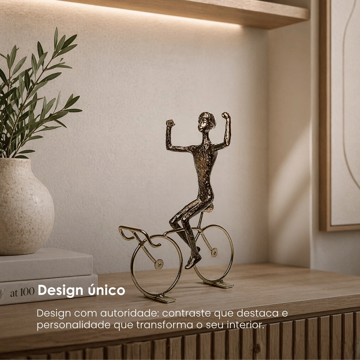 Escultura Ciclista Vitorioso 20cm