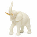Escultura Elefante Tromba Erguida Em Quartzo 20cm