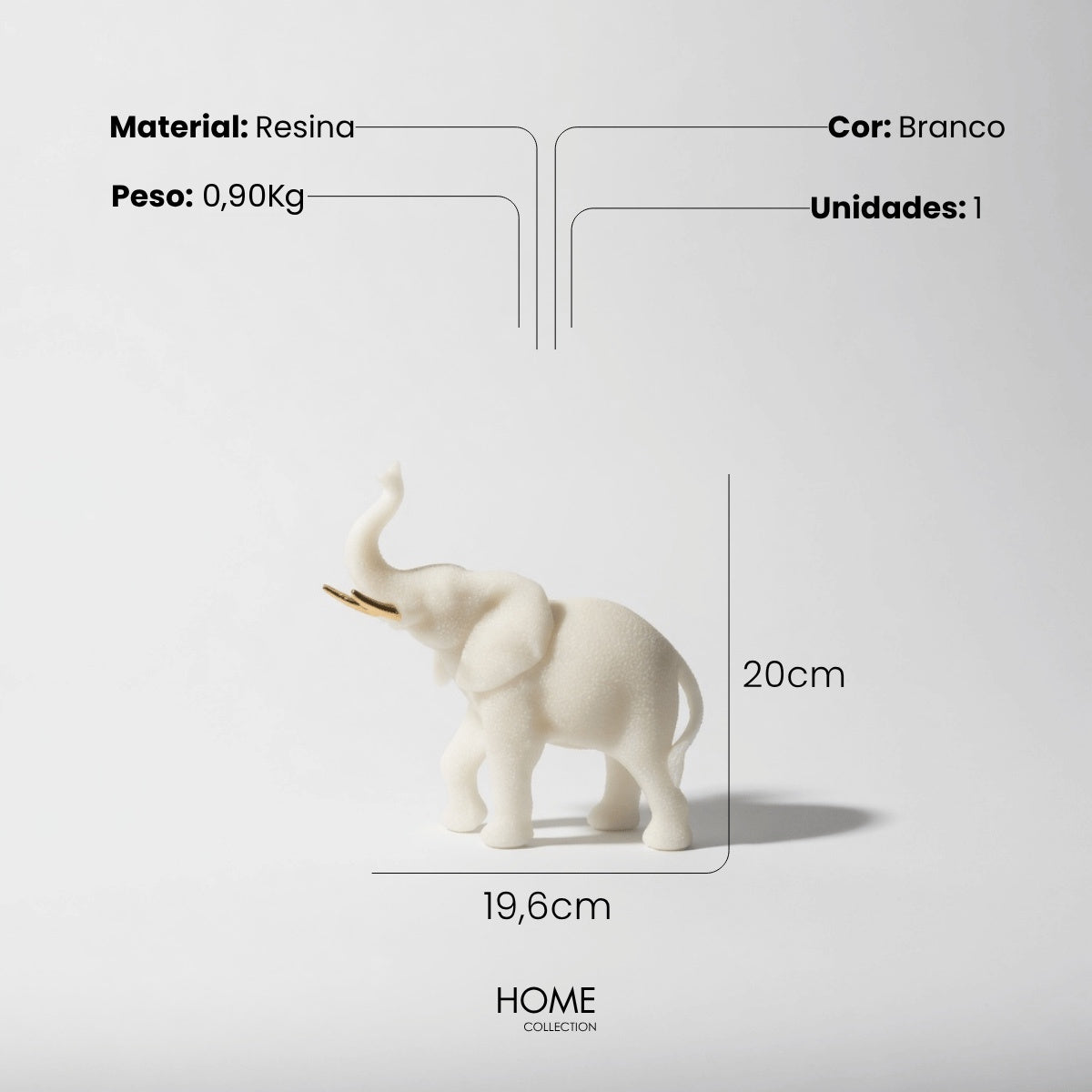 Escultura Elefante Tromba Erguida Em Quartzo 20cm