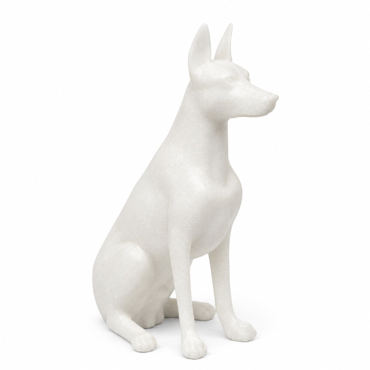 Escultura Doberman Em Quartzo 37cm