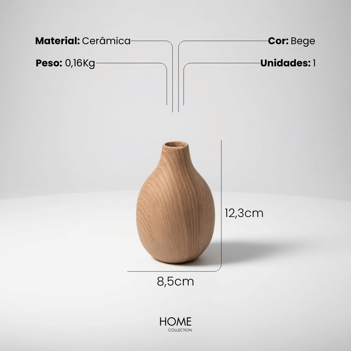 Vaso Brisa Amadeirado 12cm
