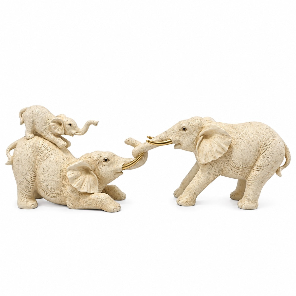 Escultura Elefantes Brincando 49X18Cm