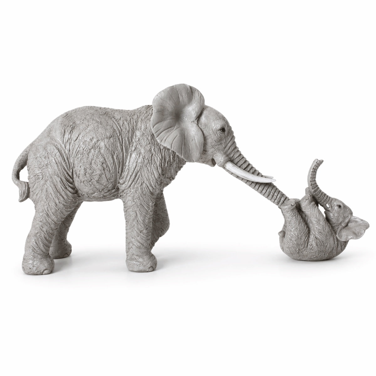 Escultura Elefante Brincando C/ Filho 19cm