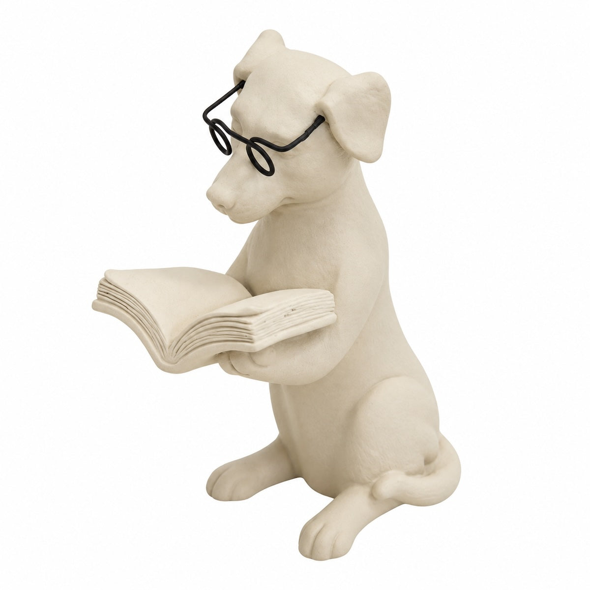 Escultura Cachorro Lendo Livro 13cm