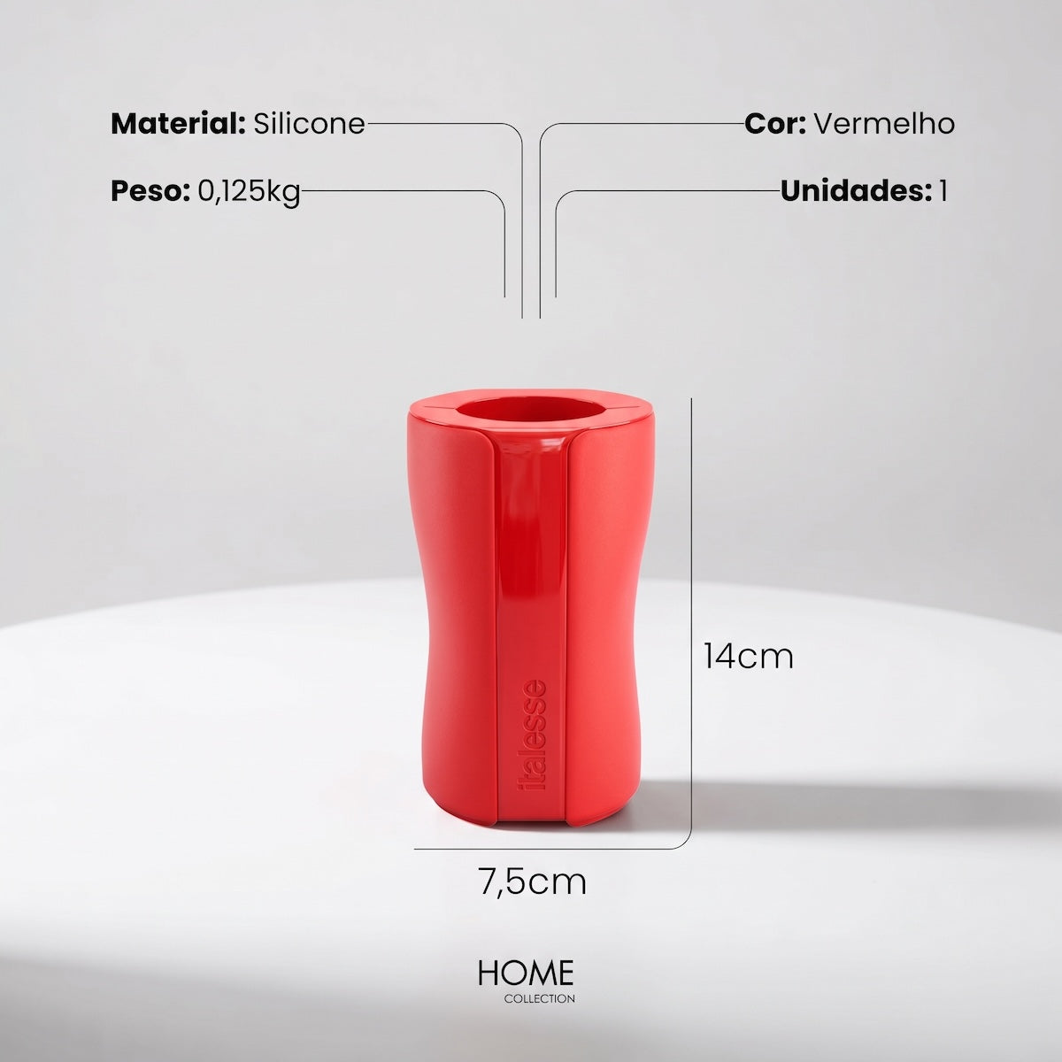 Porta Lata Vermelho 14cm
